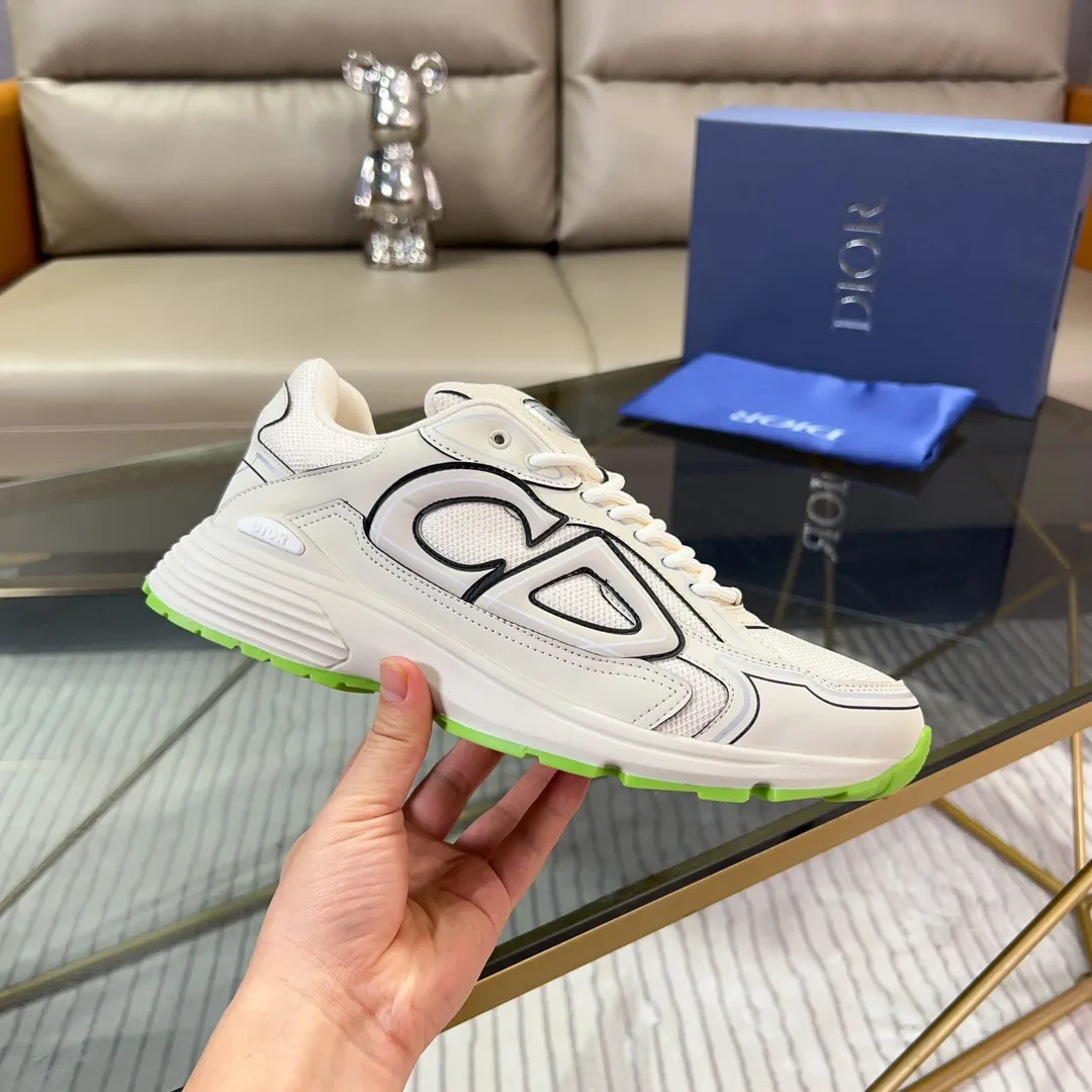 Men's Shoes💰P460💰【DIOR】Dior's new B30 low-top sneakers✅ are carefully made of gray mesh fabric and white technical fabric, decorated with reflective "CD30" graphic logo, and "DIO~B30" and "CD30" logos on the heel and tongue. An extra-light, sculpted rubber sole with signature accents adds style, while internal stretch details create ideal comfort. It can be matched with various casual styles to show a fashionable and modern sports style. Code number: 38-44 (45 can be customized)